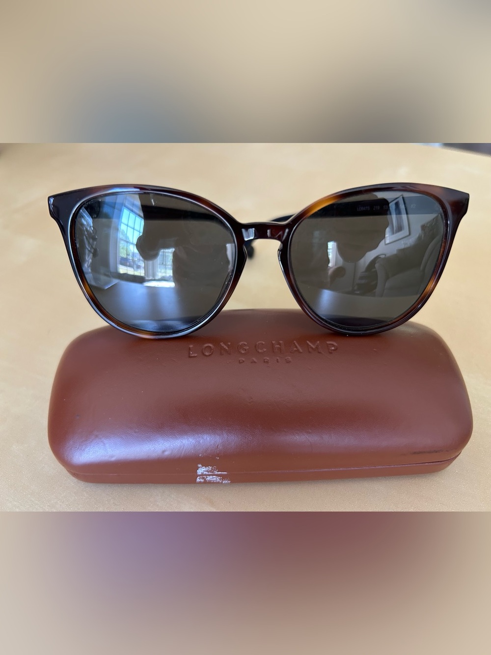 Longchamp Tortoiseshell Brown Sunglasses with Dark Lenses